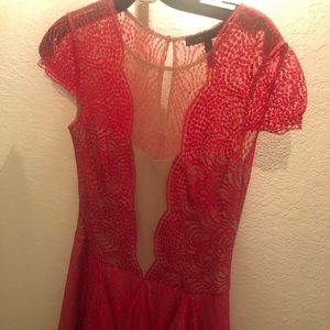 Red BCBG dress